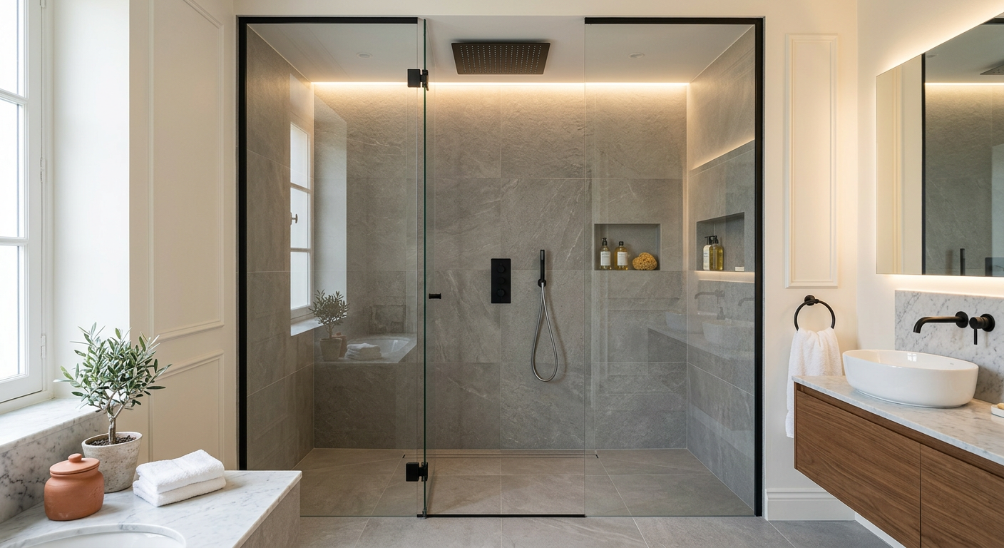 Rénovation salle de bain avec douche à l'italienne à Melun 77